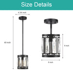 2-pack Crystal lights metal island lights matte black pendant lighting