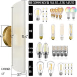 2 pack cylinder sconce white glass vanity light brass wall lighting fixture