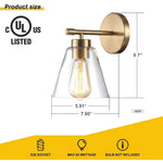 2 pack gold wall light modern glass wall sconces