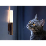 2 pack motion sensor night wall light fixture rechargeable LED lamp wooden wall sconce
