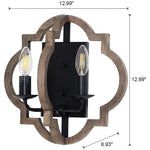 2 pack vintage wall lights for hallway retro wood black