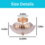 Modern bulb light glass ceiling light gold ceiling mount flush light