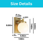 Modern wall sconce metal glass lamp fixtures antique brass gold lighting bulbs