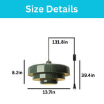 3-layer plug in pendant light iron hanging lamps green Light Fixtures