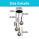 3 light hanging light metal glass pendant light lamp black gold modern lamp
