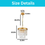 3 Pack dining room lights gold shade chandelier Crystal pendant light