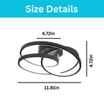 Modern ring light aluminum bathroom light black led ceiling light