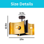 4-Light ceiling light metal flush mount black gold light fixtures