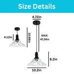 1 Pack kitchen island glass hanging pendant matte black ceiling light