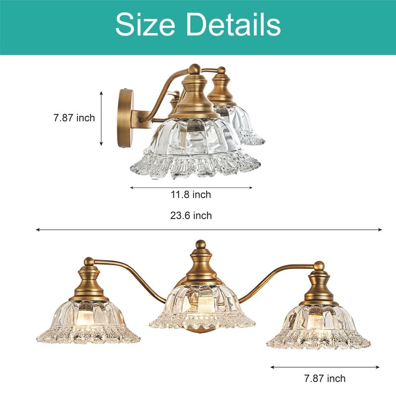 3- Lights fixture  light gold vanity light brass bathroom light