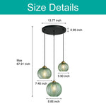3 Different sizes pendant lamp fixture green island lights glass, metal pendant lights