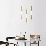 3 Pack LED light fixture 6000K Gold Bedroom light acrylic pendant light