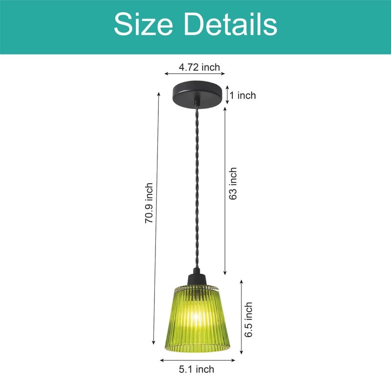3-Pack pendant lights green kitchen lights glass, metal island lights