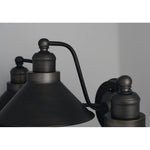3 light Industrial arm wall lantern black Lligt