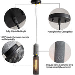 3 pack concrete linear pendant light modern industrial hanging cement pendant lighting