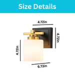 1 Light vanity mirror metal wall sconces black gold bulb light