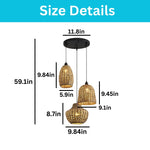 3 Light kitchen light black light fixtures rattan pendant light