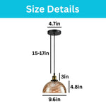 ‎modern e26 bulb glass metal globe Light golden amber morning glory dining room light