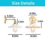 1 Light wall sconce pleated white wall lighting brass, ceramic bedroom wall lighting