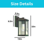 1 Light porch sconces glass metal wall light black exterior lanterns