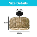 3 light led light rattan dining light natural rattan ceiling light