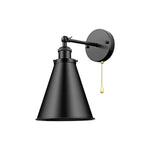 Pull chain wall sconce metal kitchen light black lights in wall