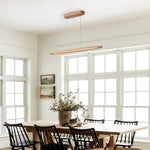 39 inch LED linear pendant light wood chandelier kitchen island pendant lamp