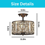 3 lightceiling light metal bedroom light black with antique gold brush crystal lights