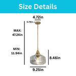 Adjustable mount ceiling light pendant glass kitchen island gold clear industrial light