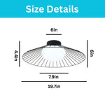 19.7” light bulb glass metal dimmable bulb light black ceiling light