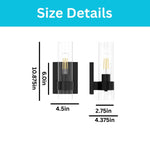 1 light vanity light glass metal light bulb black bathroom light
