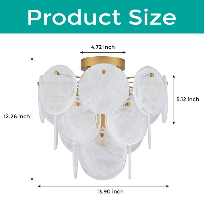 4-Light unique ceiling lights gold hallway lights glass, metal kitchen lights