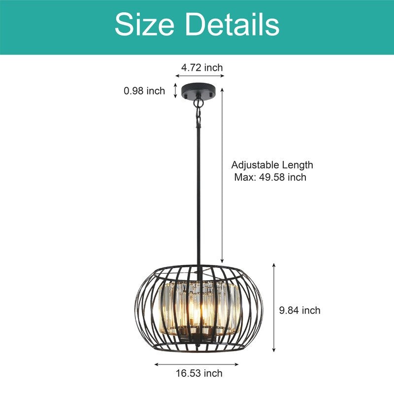 4-Lights modern fixture light black pendant light metal dining room lights