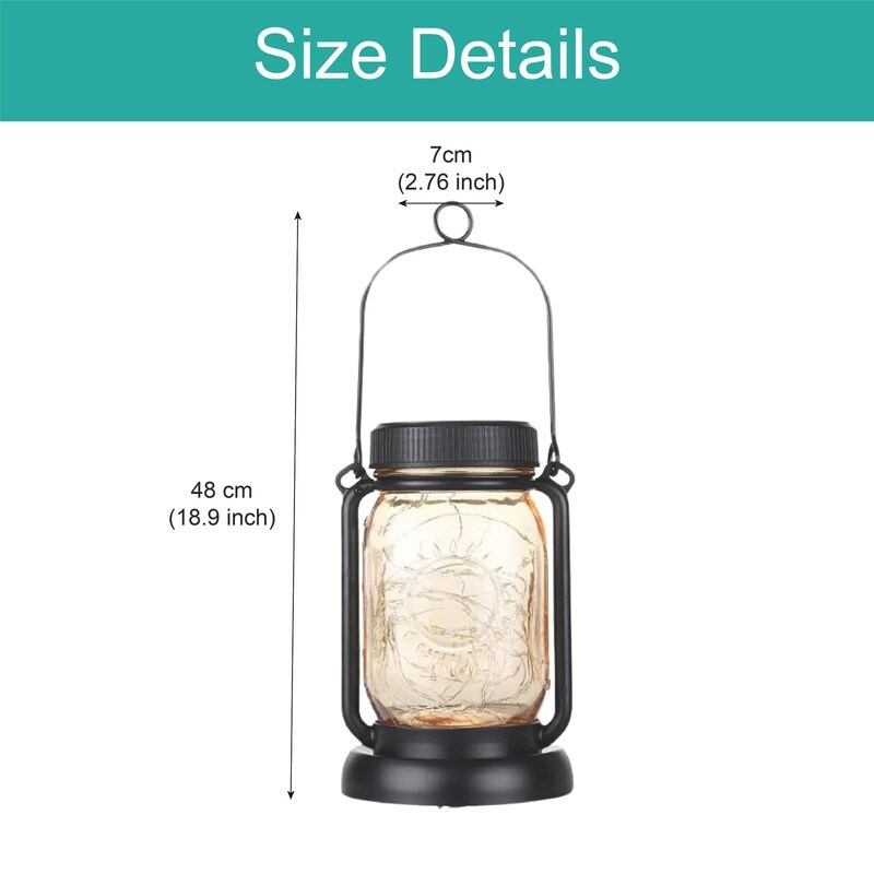 4 Pack solar lights warm white fair light glass lanterns lights