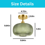 ‎modern light bulb glass metal light fixtures green shade of lights
