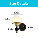 1-Light lamp fixtures metal glass led light black gold wall sconce