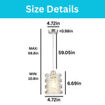 Modern kitchen island glass metal ceiling lighting silver hanging pendant