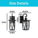 18in wall light glass aluminum wall lantern black exterior wall sconce