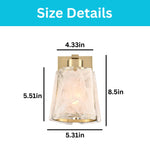 1-Light  wall sconce glass metal sconces lighting gold wall light fixtures