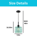 1-light hanging kitchen island glass ceiling light green black pendant fixture