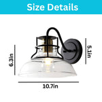 1 Pack wall sconces gold and black wall lighting glass, metal light from wall