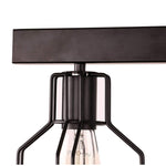 5 light vintage industrial black Island pendant fixture, cage chandelier