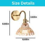 2 Pack wall lights gold bathroom sconce glass, metal lighting fixtures