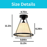 11 Inch light bulb light metal iron light fixture black ceiling light