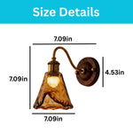 LED shade of light metal glass led light Brown wall sconce