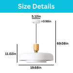2 tiers mid century metal wood dining room matte white pendant lamp