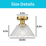 10 Inch light bulb light glass metal ceiling light gold light fixtures