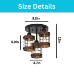 3 light ceiling light alloy steel wood kitchen light  black chandelier light