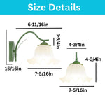 2  Pack light bulbs green light fixtures metal wall sconce