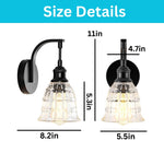 E26 bulb light black wall sconce metal bathroom light